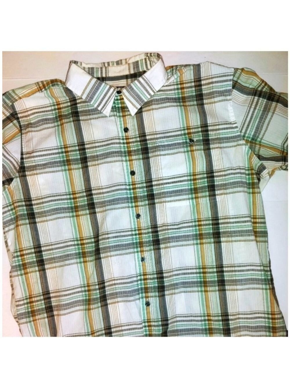 Men’s Patagonia Plaid Button Down Shirt Organic Cotton Blend Size XL